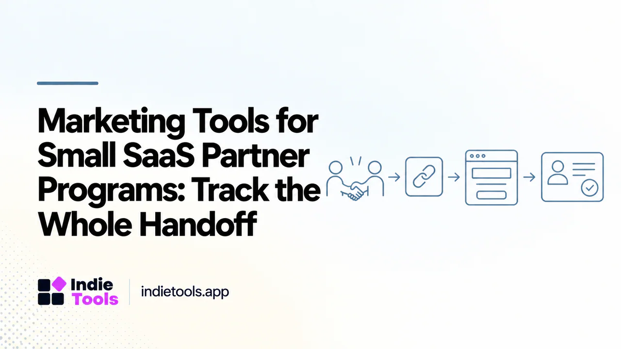 Marketing Tools for Small SaaS Partner Programs: Track the Whole Handoff — IndieTools guide