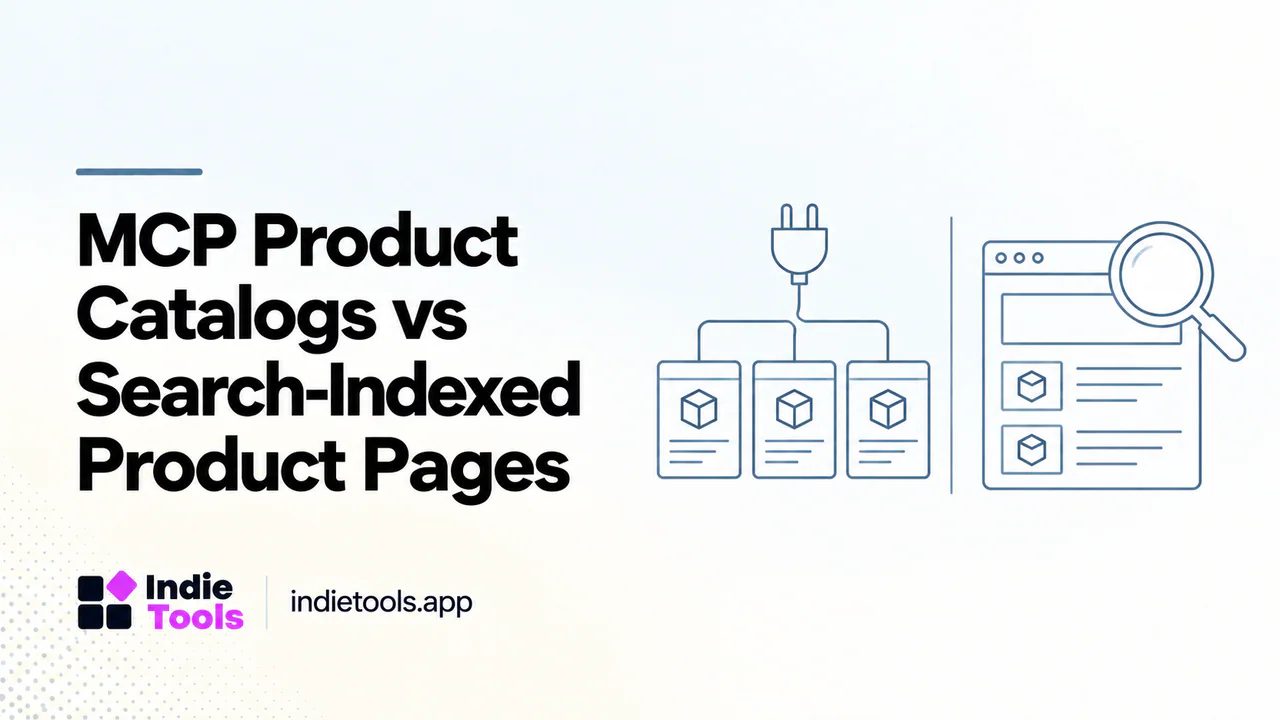 MCP Product Catalogs vs Search-Indexed Product Pages — IndieTools guide