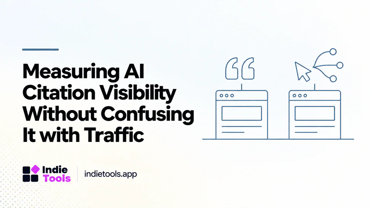 Measuring AI Citation Visibility Without Confusing It with Traffic — IndieTools guide
