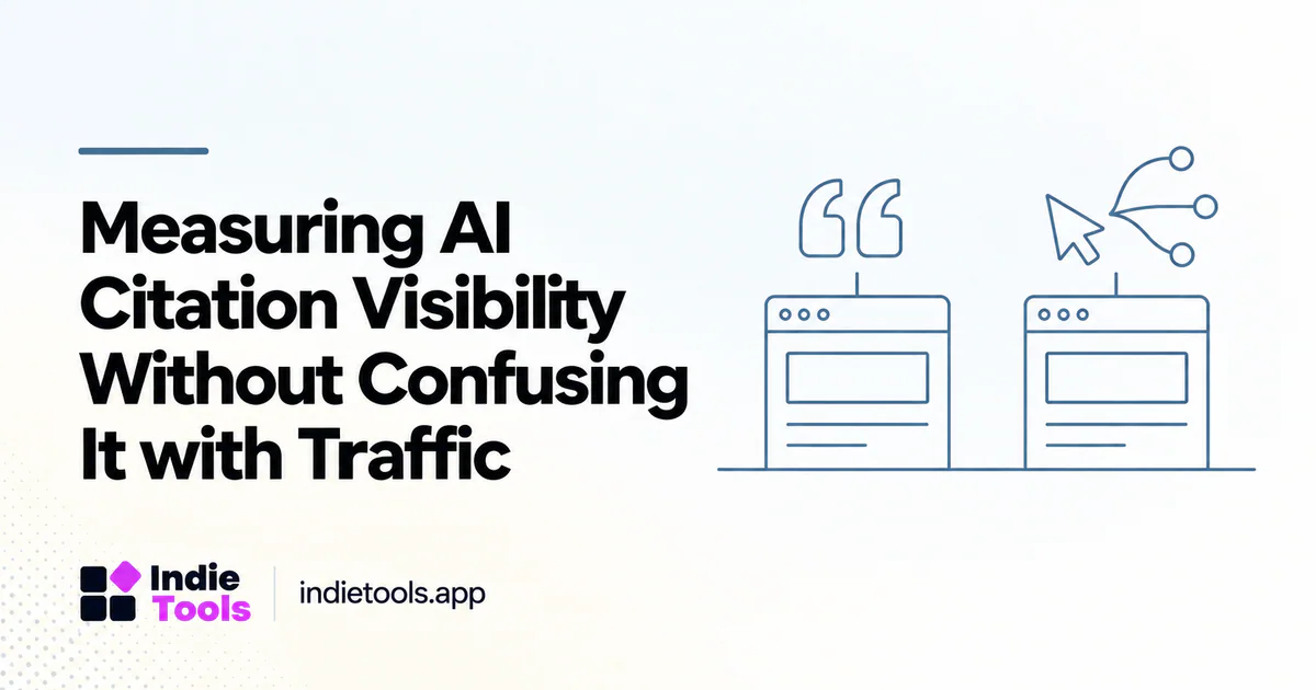 Measuring AI Citation Visibility Without Confusing It with Traffic — IndieTools guide