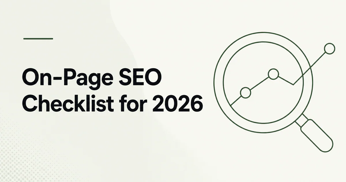 On Page SEO Checklist for 2026
