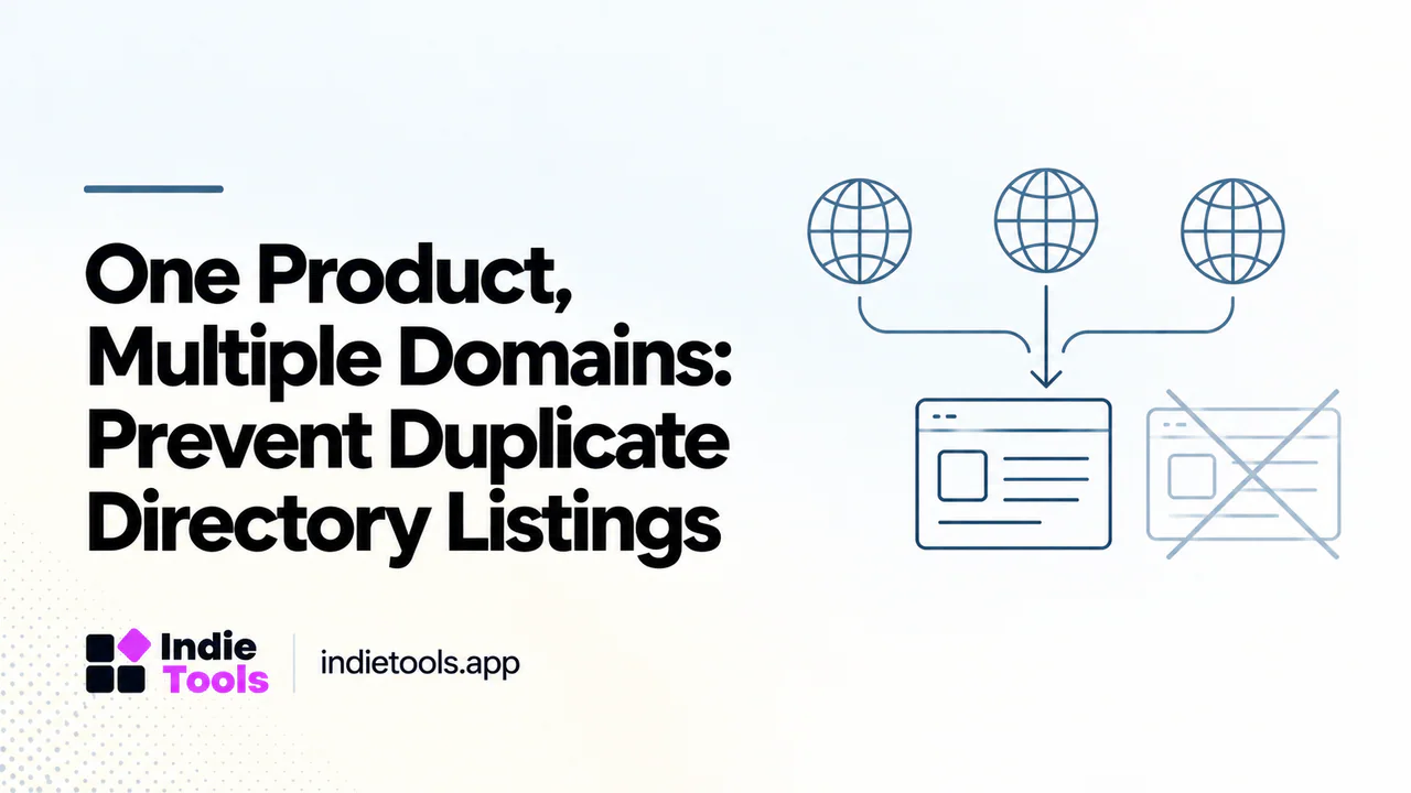 One Product, Multiple Domains: Prevent Duplicate Directory Listings — IndieTools guide