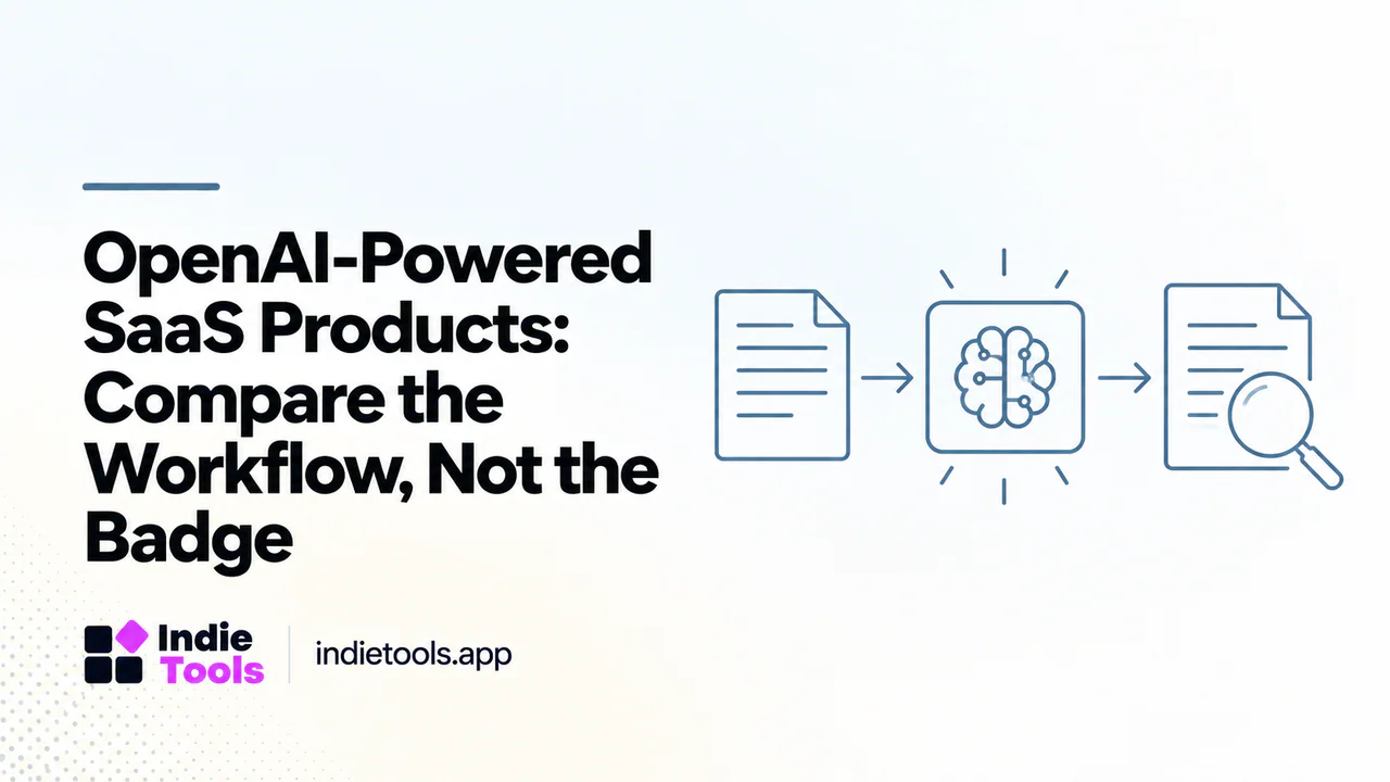 OpenAI-Powered SaaS Products: Compare the Workflow, Not the Badge — IndieTools guide