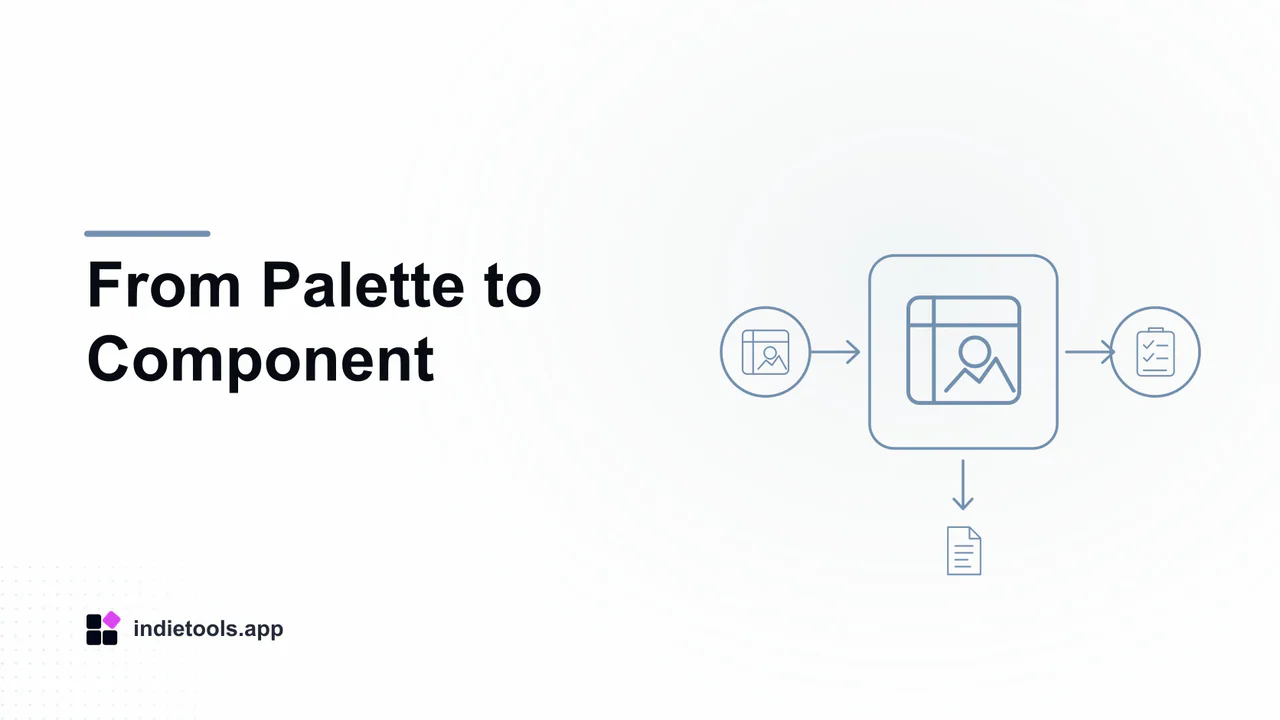 From Palette to Component: design illustration with IndieTools branding