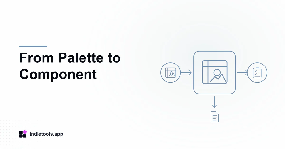 From Palette to Component: design illustration with IndieTools branding