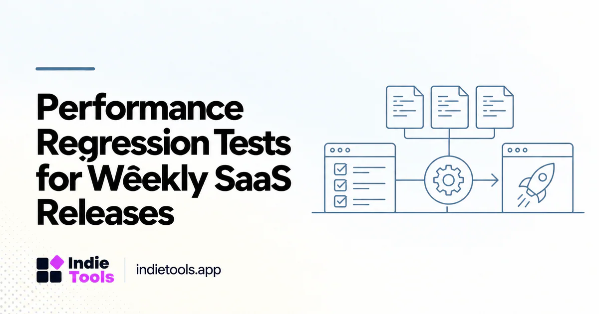Performance Regression Tests for Weekly SaaS Releases — IndieTools guide
