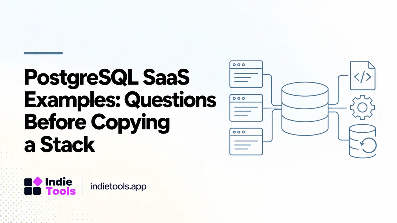 PostgreSQL SaaS Examples: Questions Before Copying a Stack — IndieTools guide