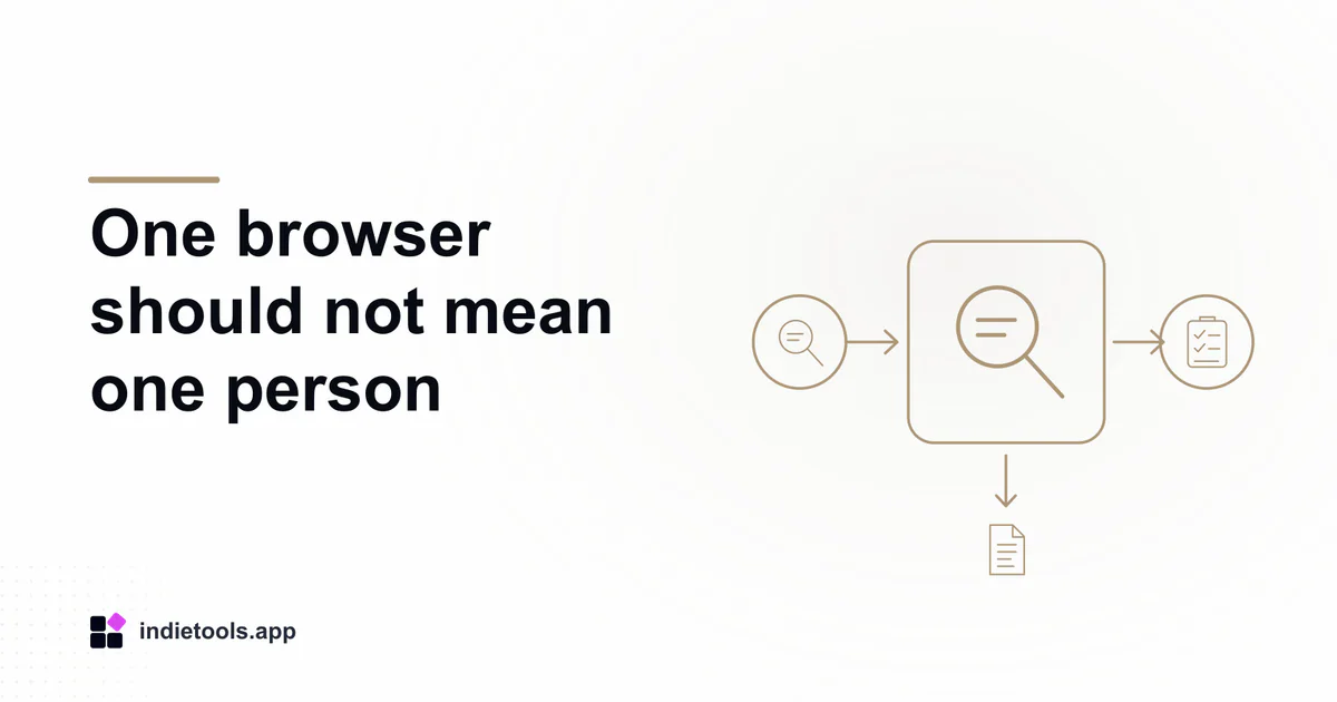 One browser should not mean one person: search illustration with IndieTools branding