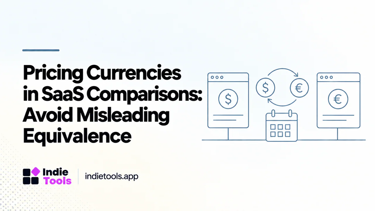 Pricing Currencies in SaaS Comparisons: Avoid Misleading Equivalence — IndieTools guide