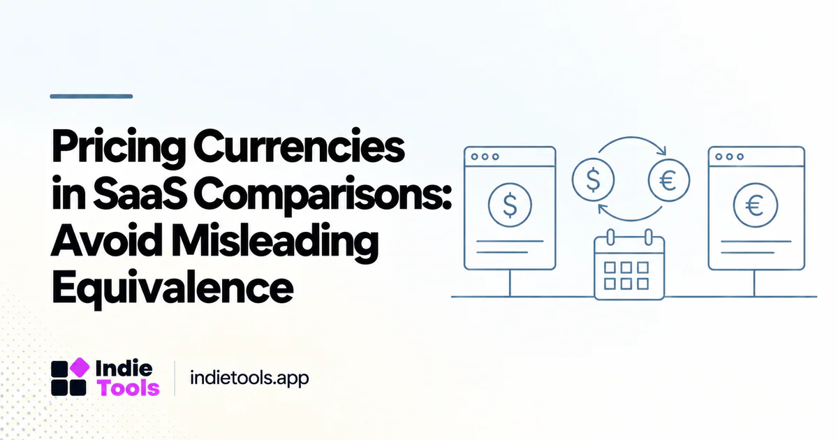 Pricing Currencies in SaaS Comparisons: Avoid Misleading Equivalence — IndieTools guide