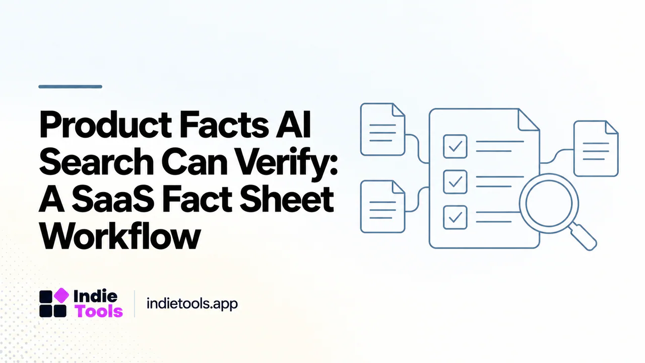 Product Facts AI Search Can Verify: A SaaS Fact Sheet Workflow — IndieTools guide