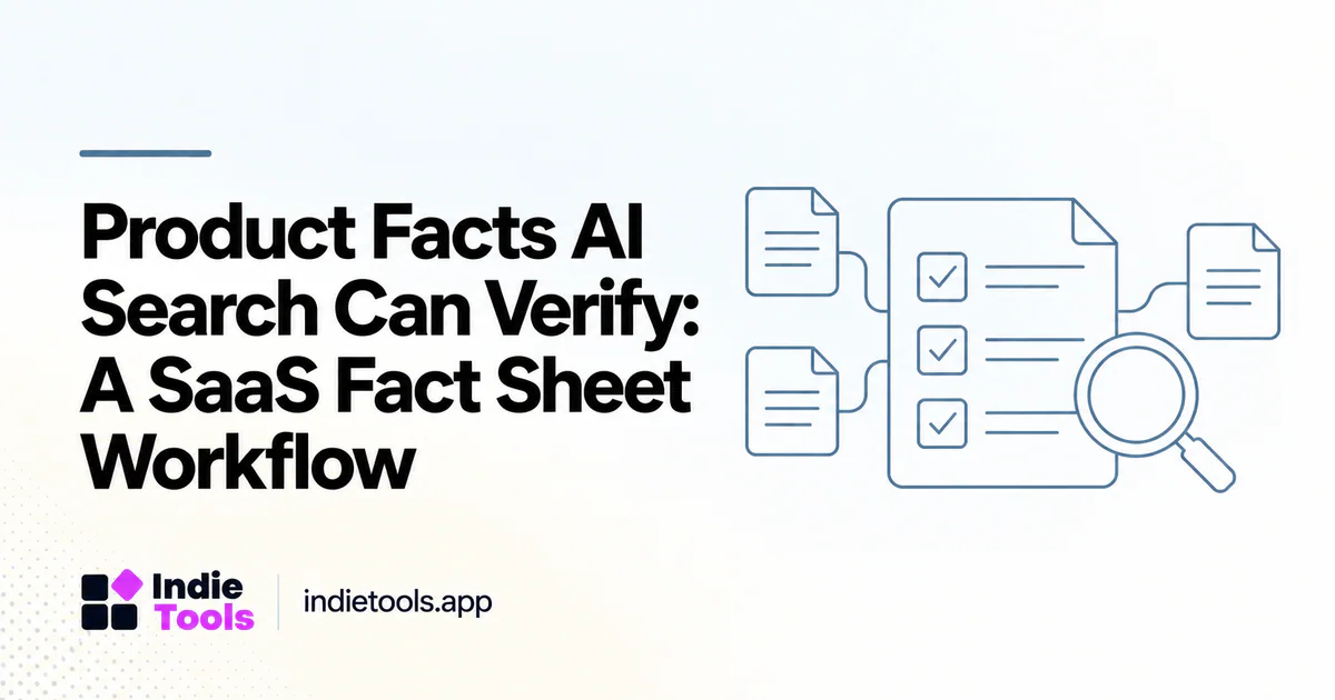 Product Facts AI Search Can Verify: A SaaS Fact Sheet Workflow — IndieTools guide