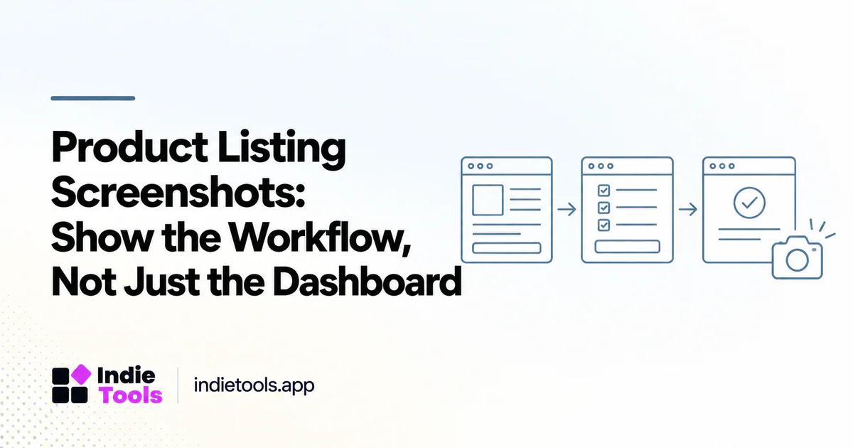Product Listing Screenshots: Show the Workflow, Not Just the Dashboard — IndieTools guide