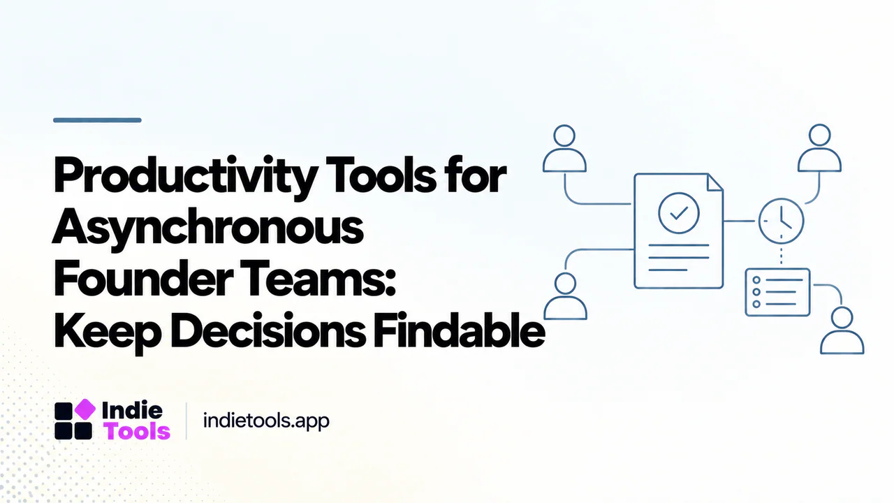 Productivity Tools for Asynchronous Founder Teams: Keep Decisions Findable — IndieTools guide
