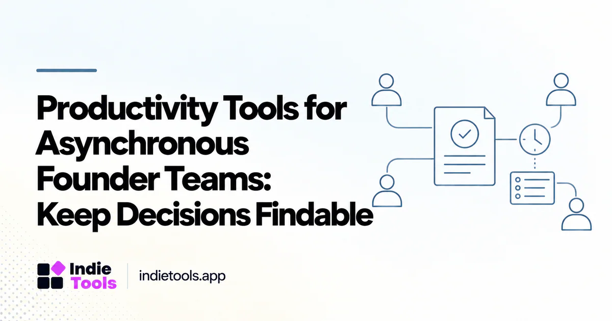 Productivity Tools for Asynchronous Founder Teams: Keep Decisions Findable — IndieTools guide
