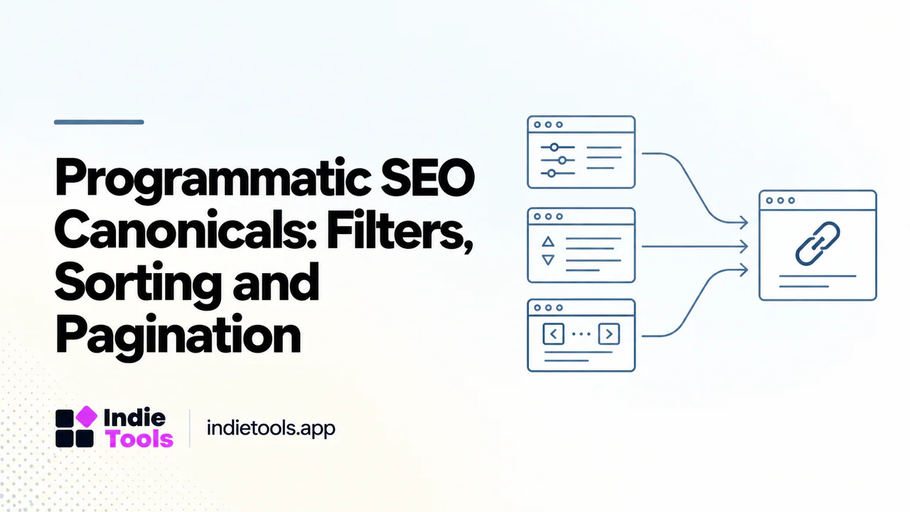 Programmatic SEO Canonicals: Filters, Sorting and Pagination — IndieTools guide