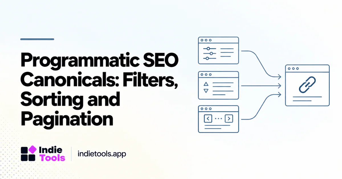 Programmatic SEO Canonicals: Filters, Sorting and Pagination — IndieTools guide