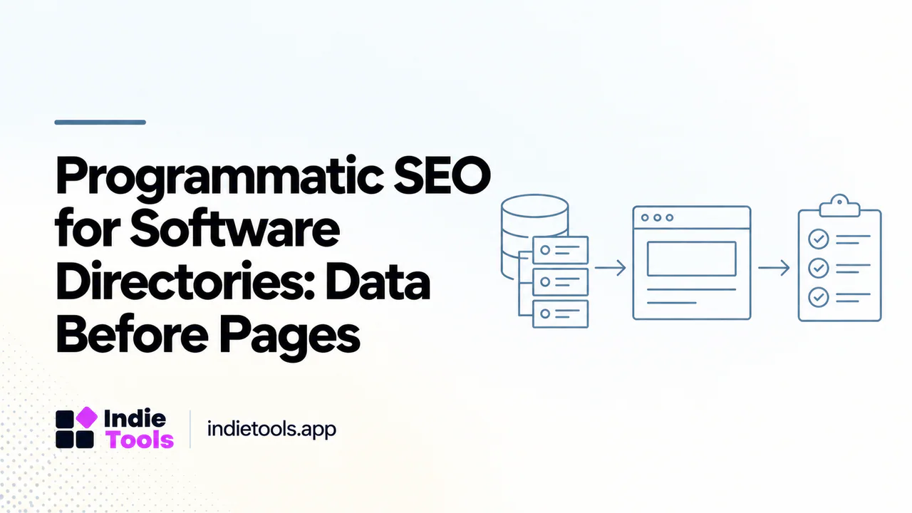 Programmatic SEO for Software Directories: Data Before Pages — IndieTools guide