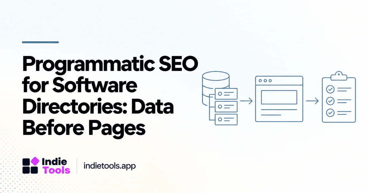 Programmatic SEO for Software Directories: Data Before Pages — IndieTools guide