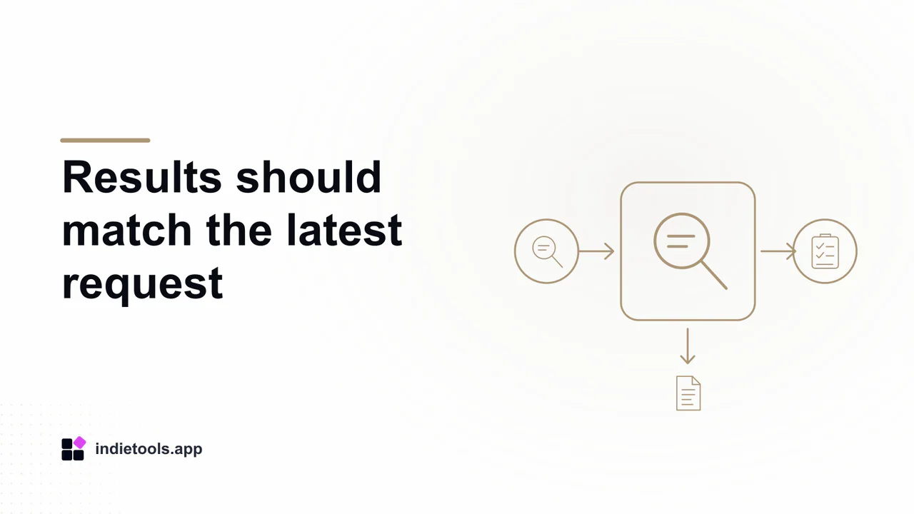 Results should match the latest request: search illustration with IndieTools branding