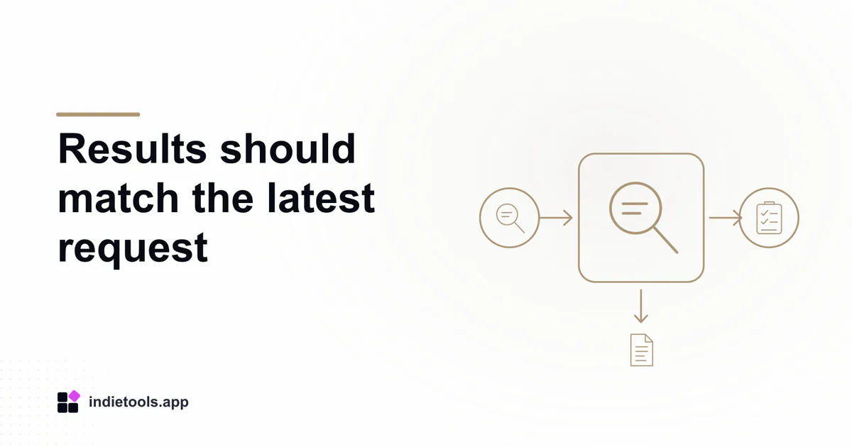 Results should match the latest request: search illustration with IndieTools branding