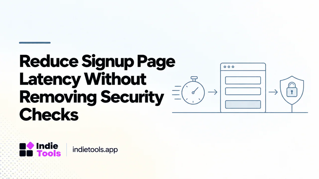Reduce Signup Page Latency Without Removing Security Checks — IndieTools guide