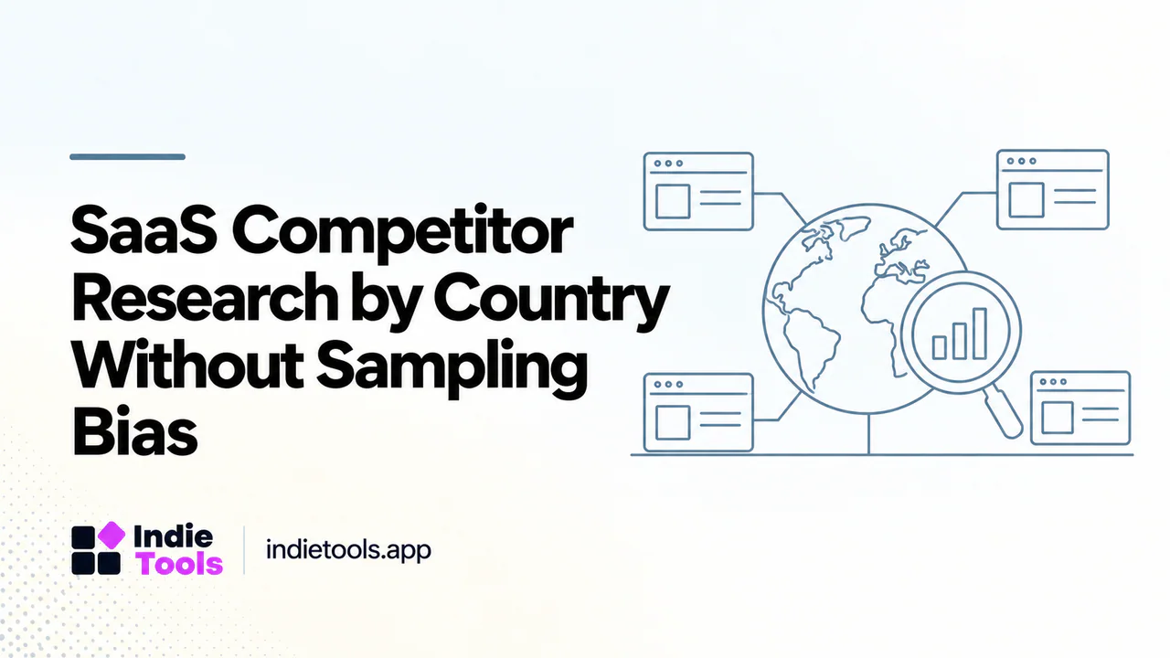 SaaS Competitor Research by Country Without Sampling Bias — IndieTools guide