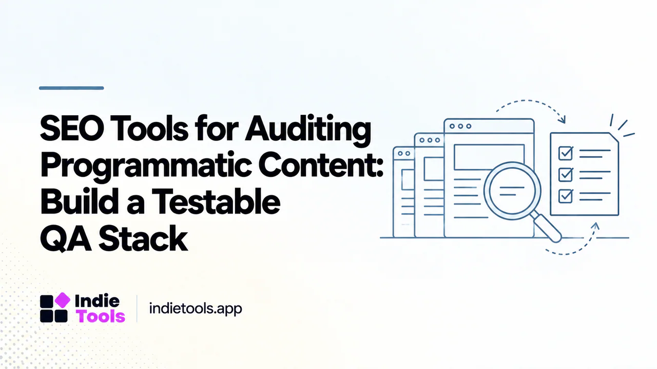 SEO Tools for Auditing Programmatic Content: Build a Testable QA Stack — IndieTools guide