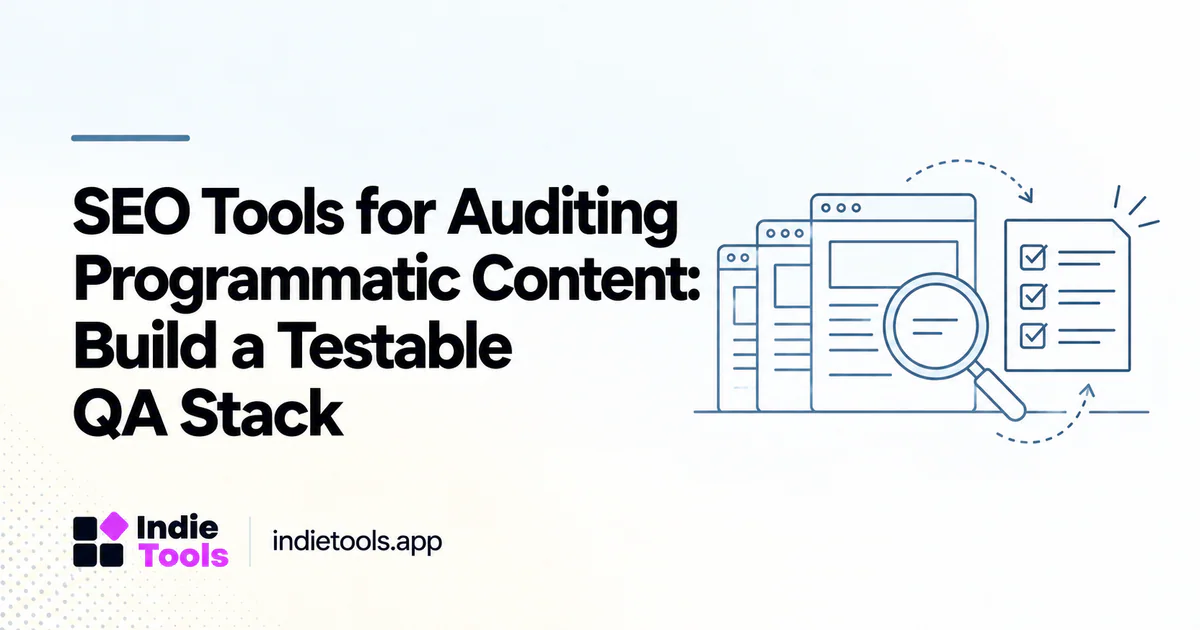 SEO Tools for Auditing Programmatic Content: Build a Testable QA Stack — IndieTools guide