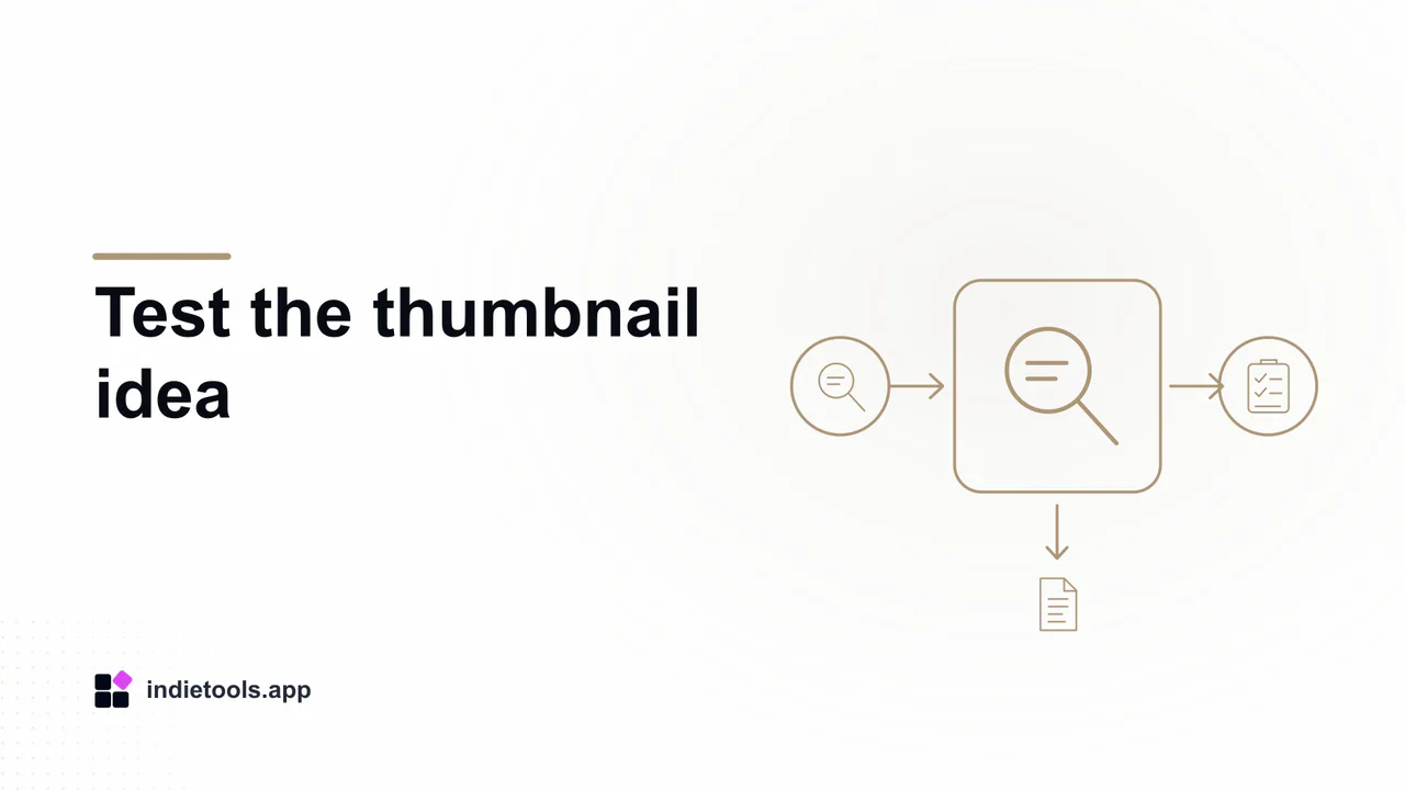 Test the thumbnail idea: search illustration with IndieTools branding