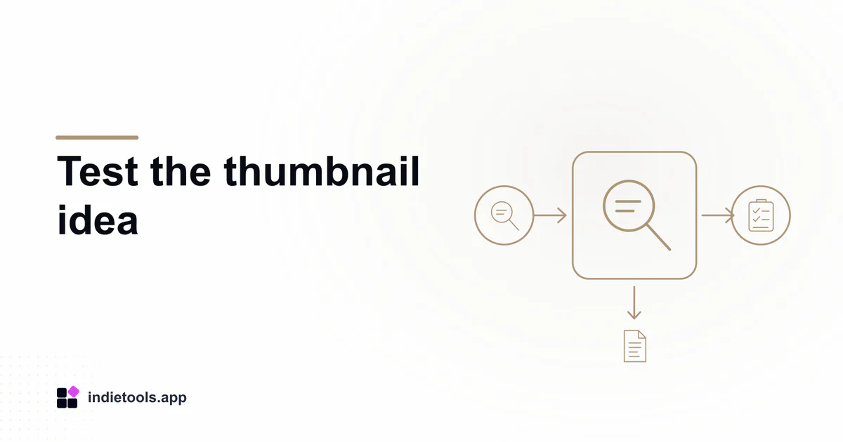 Test the thumbnail idea: search illustration with IndieTools branding