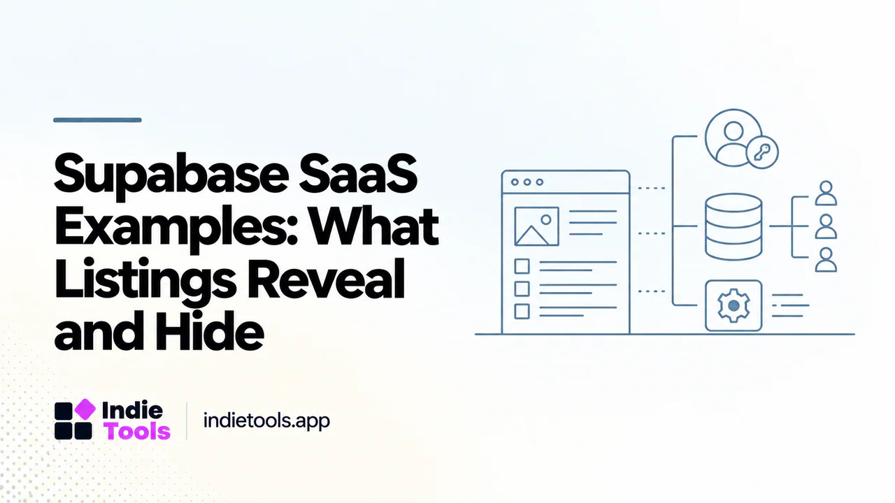 Supabase SaaS Examples: What Listings Reveal and Hide — IndieTools guide