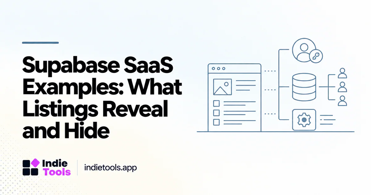 Supabase SaaS Examples: What Listings Reveal and Hide — IndieTools guide