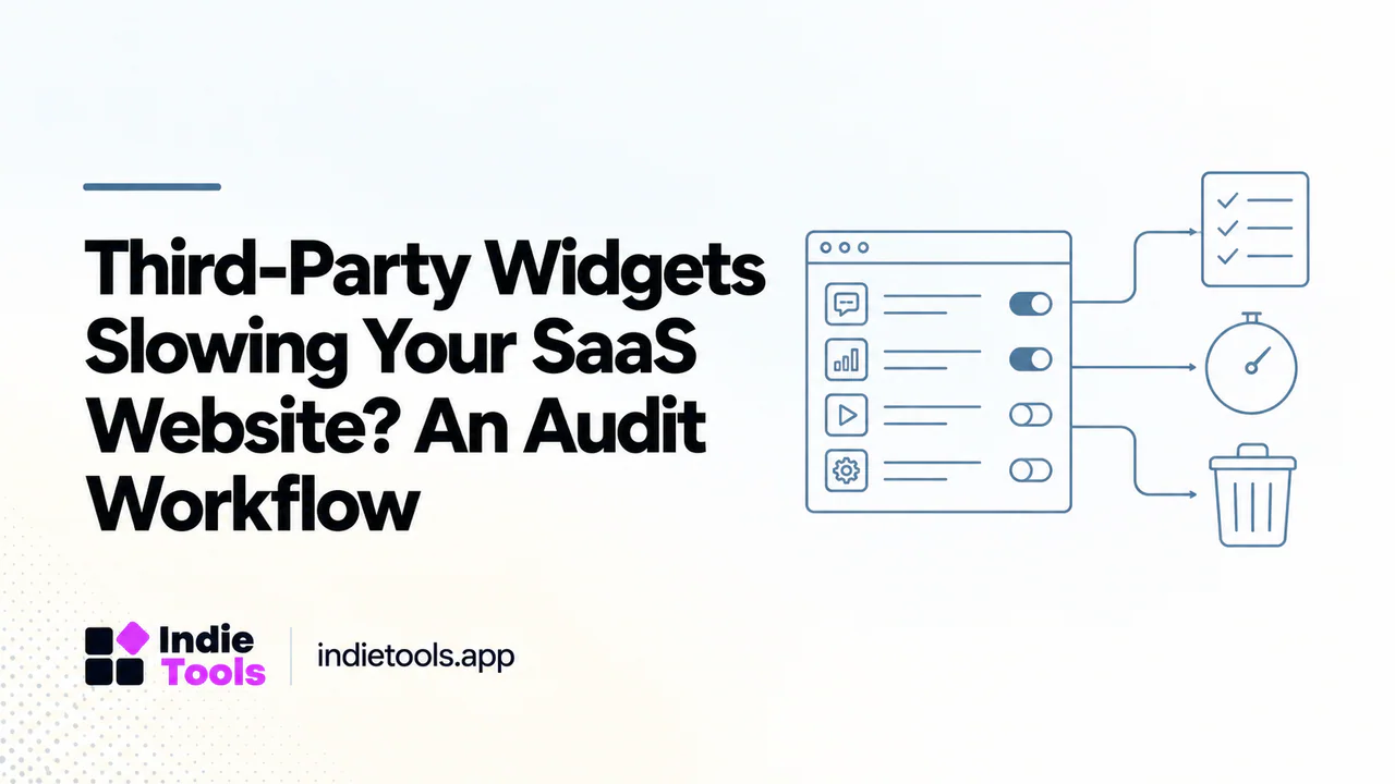 Third-Party Widgets Slowing Your SaaS Website? An Audit Workflow — IndieTools guide