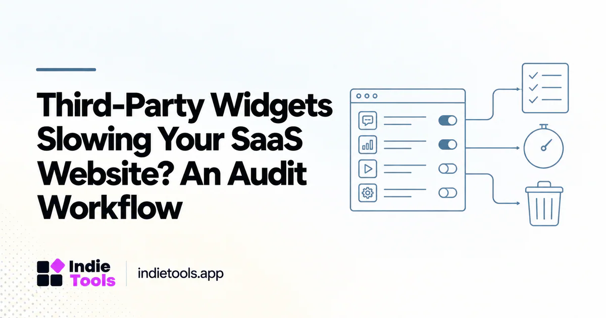 Third-Party Widgets Slowing Your SaaS Website? An Audit Workflow — IndieTools guide