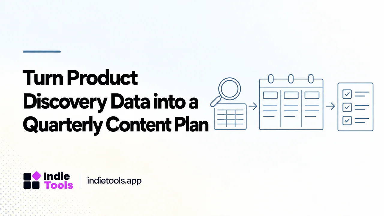 Turn Product Discovery Data into a Quarterly Content Plan — IndieTools guide