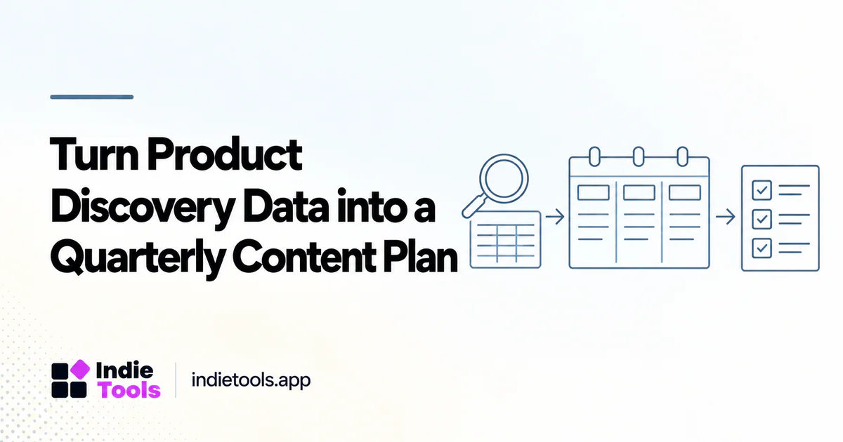 Turn Product Discovery Data into a Quarterly Content Plan — IndieTools guide