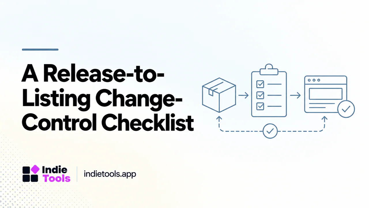 A Release-to-Listing Change-Control Checklist — IndieTools guide