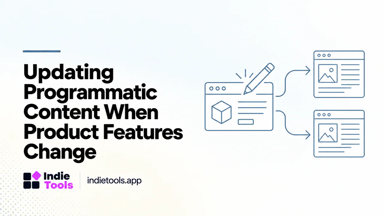 Updating Programmatic Content When Product Features Change — IndieTools guide