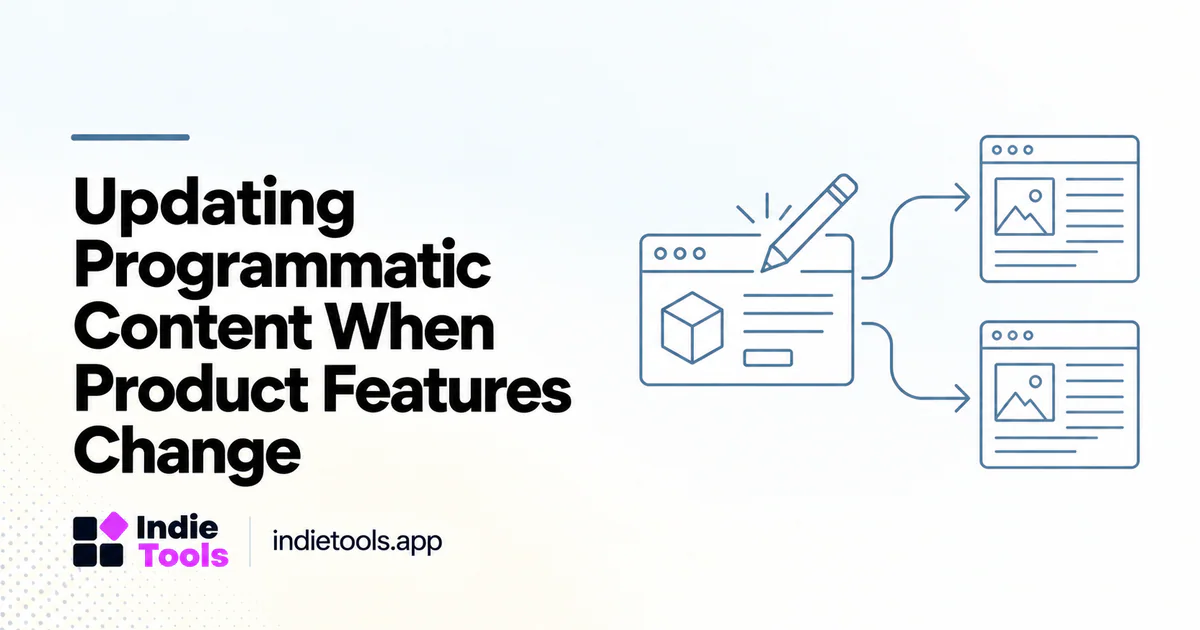 Updating Programmatic Content When Product Features Change — IndieTools guide