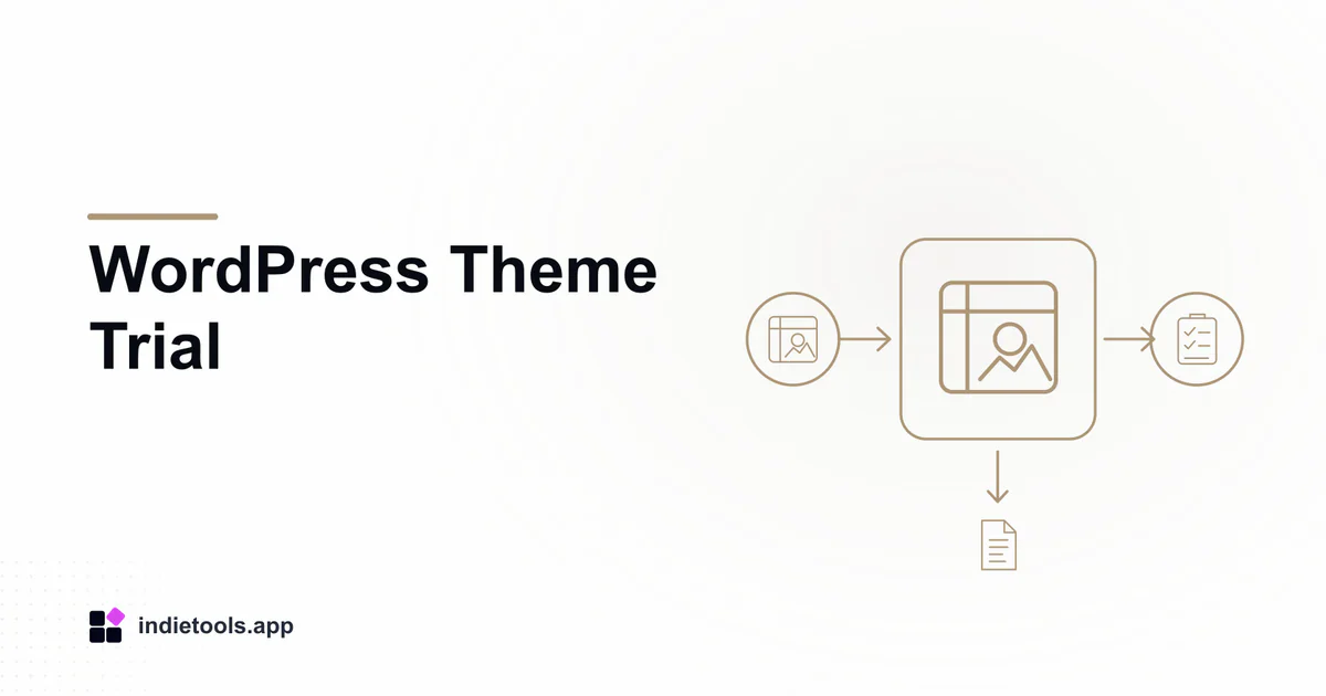 WordPress Theme Trial: design illustration with IndieTools branding