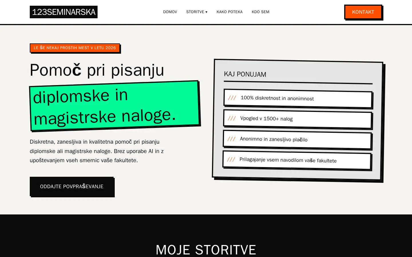 Homepage of 123seminarska.si