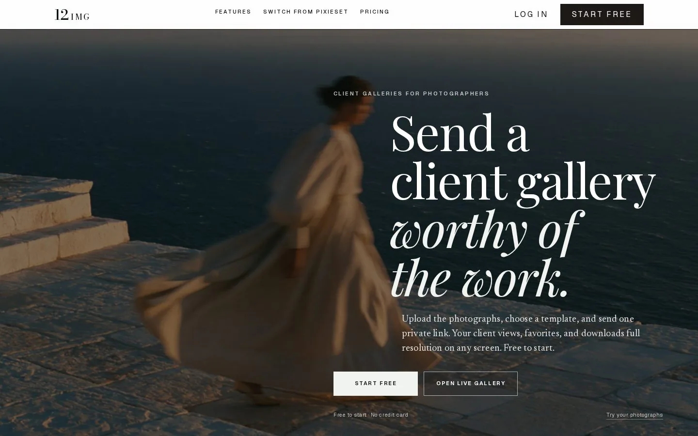 12img website homepage