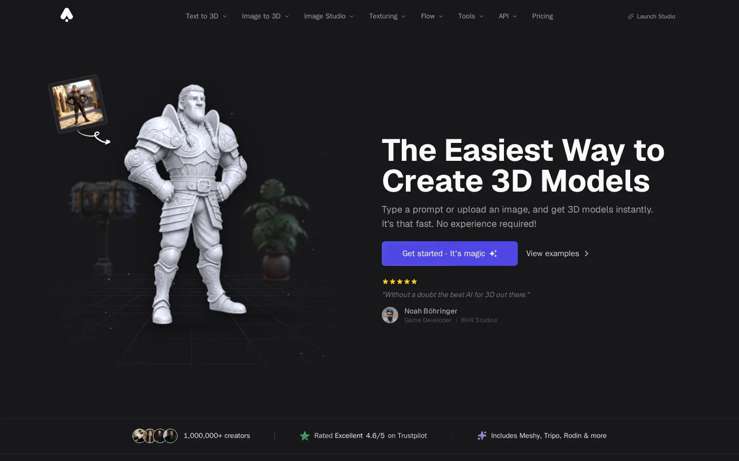 3DAIStudio website homepage