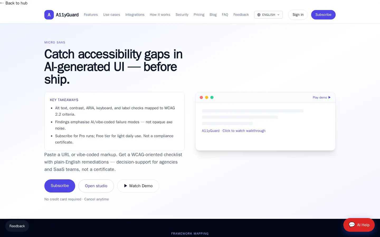 Homepage of a11yguard.lxsaihub.com
