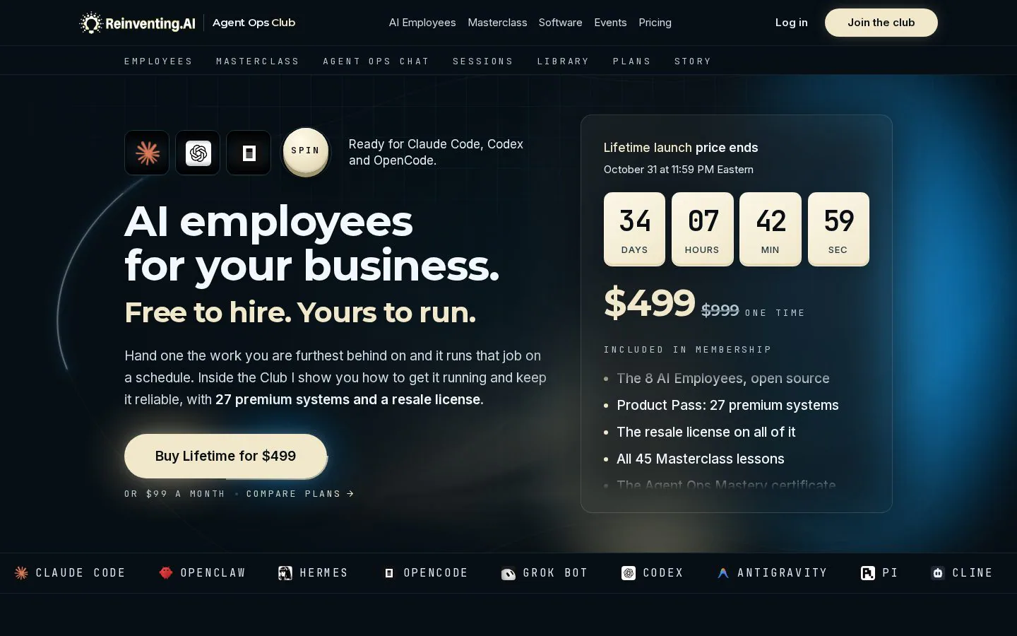 Agent Ops Club website homepage