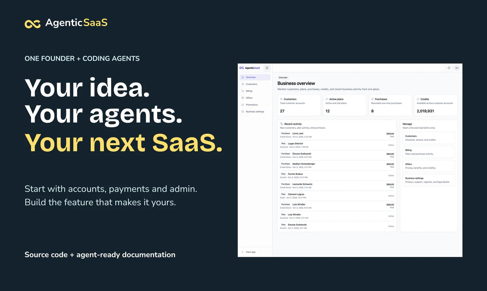 AgenticSaaS product screenshot