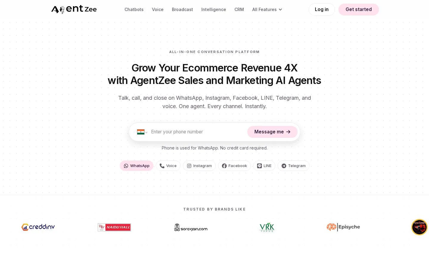 AgentZee website homepage