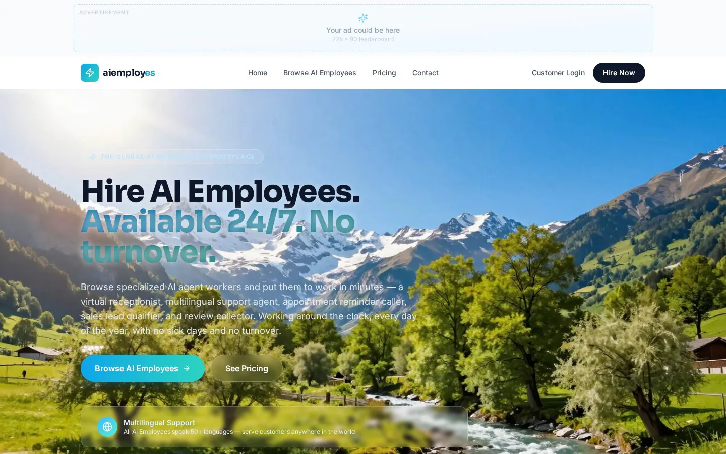 AI Employes website homepage