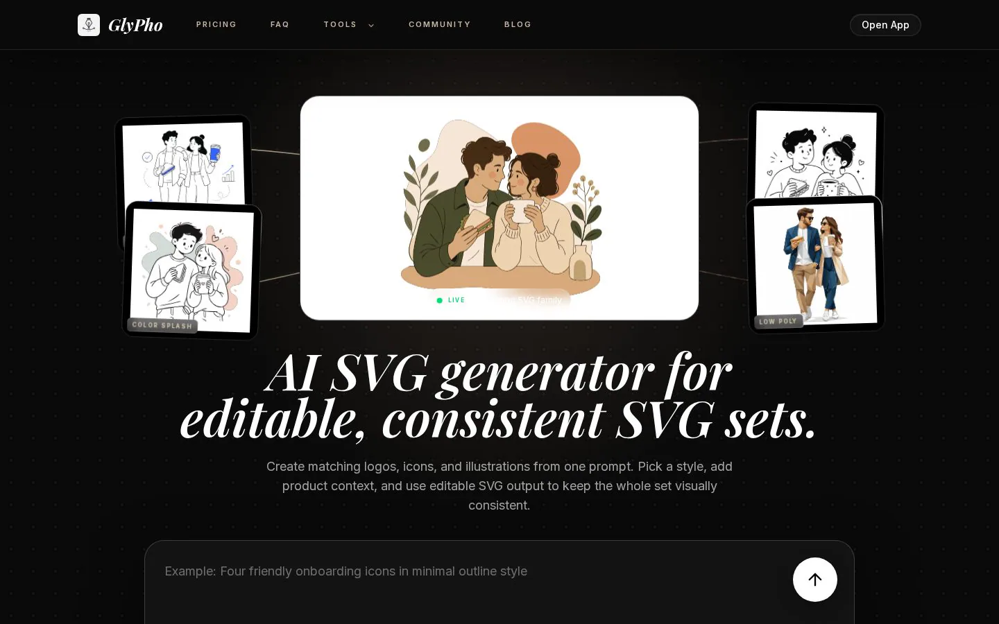 AI SVG Generator for Editable, Consistent SVG Sets website homepage